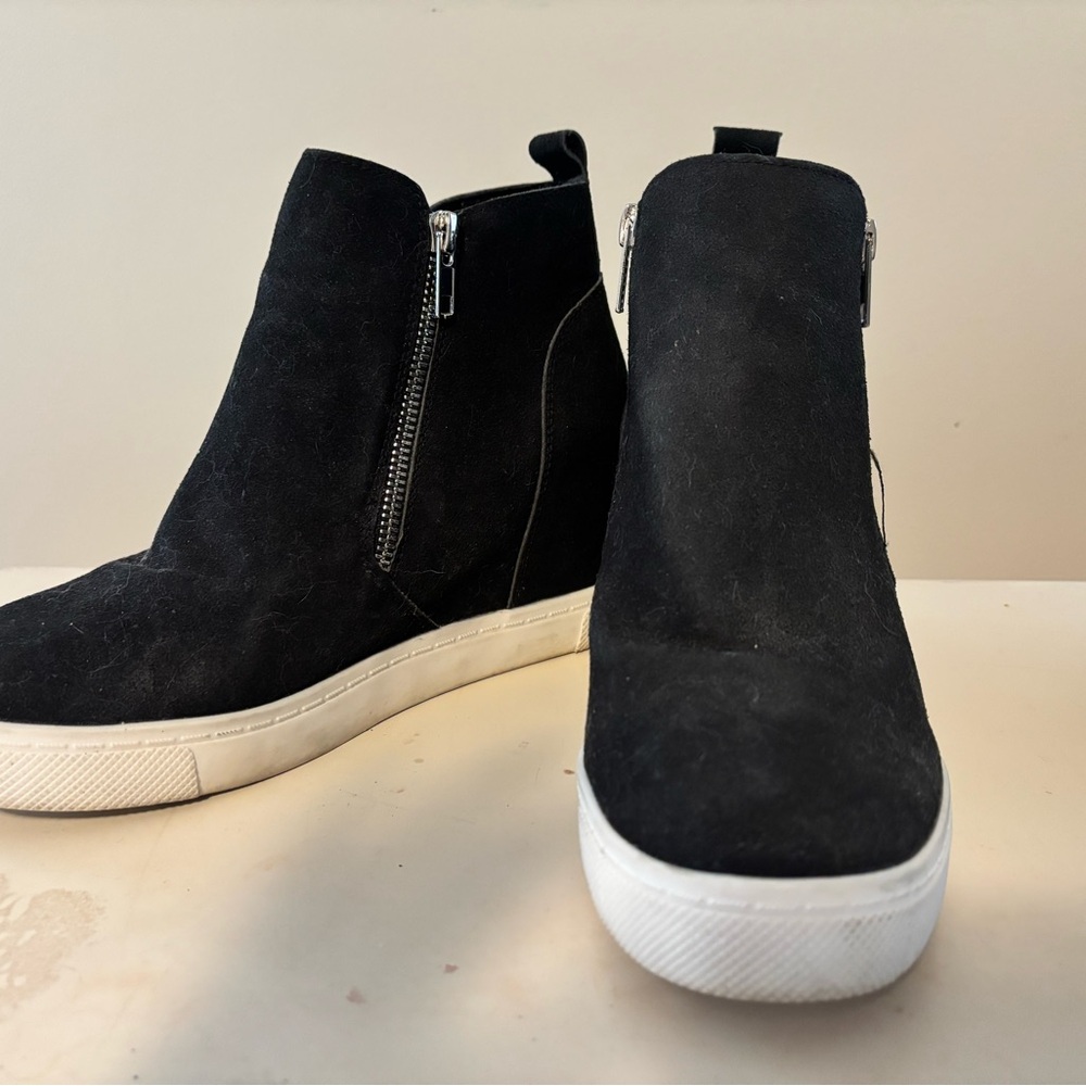 Black Suede High-Top Sneakers